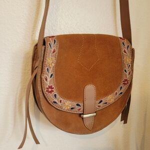 American Eagle Western Suede Crossbody Bag - Boho Southwest Bag